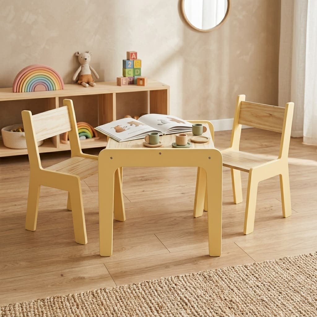 Kit Mesinha Infantil 2 Cadeiras | Mesa Infantil MDF Resistente