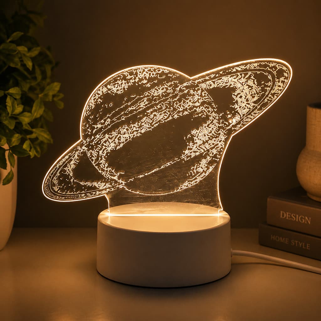 Abajur LED 3D Decorativo Figura Inspiradora para Quarto