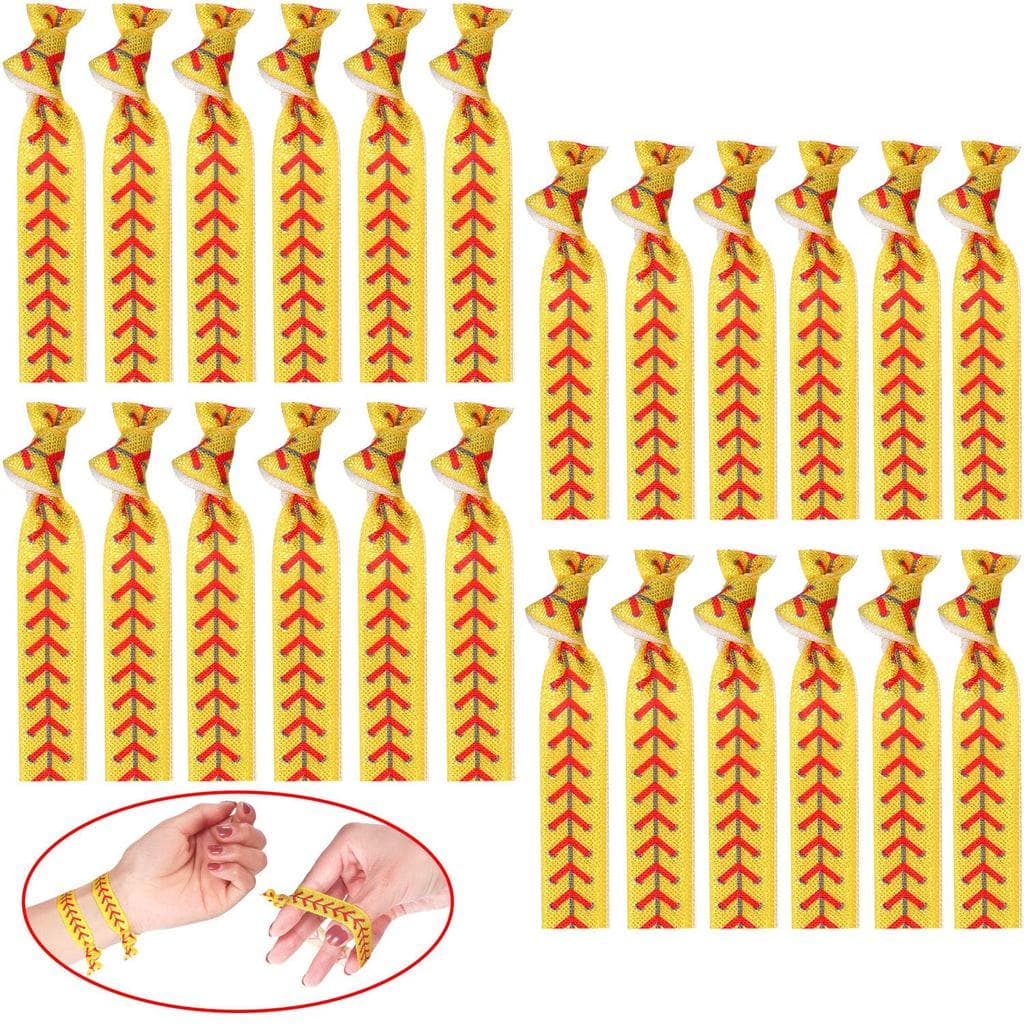 24 Peças de Acessórios de Cabelo para Softball, Elásticos de Cabelo de Beisebol, Faixas Elásticas Esportivas, Acessórios