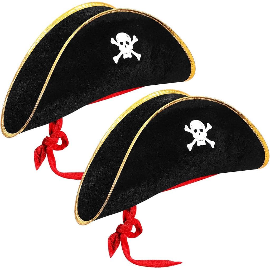 Chapéu de Pirata Hsei, Acessórios de Pirata, Chapéus para Adultos, Bonés de Capitão com Estampa de Caveira para Cosplay