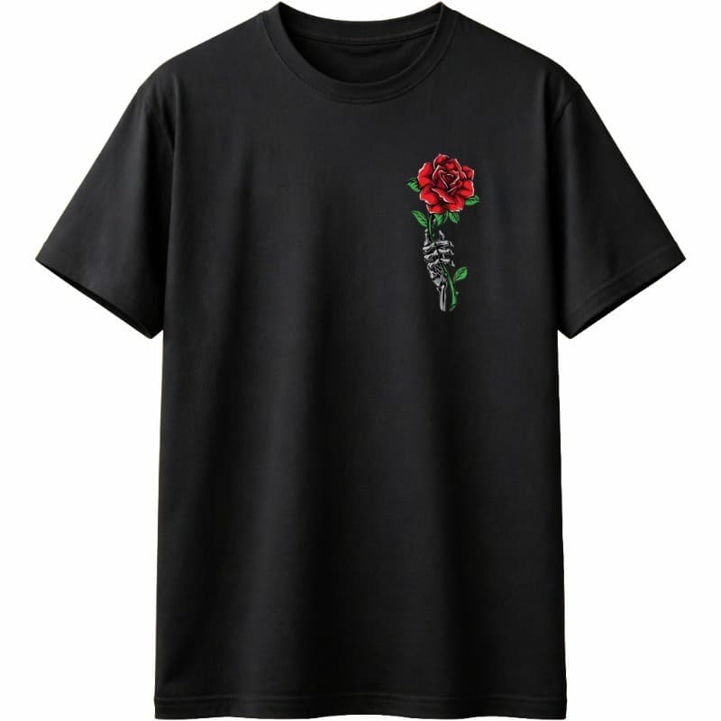 Camiseta Masculina Estampada Preta Básica Unissex Confortável Estilo Urbano