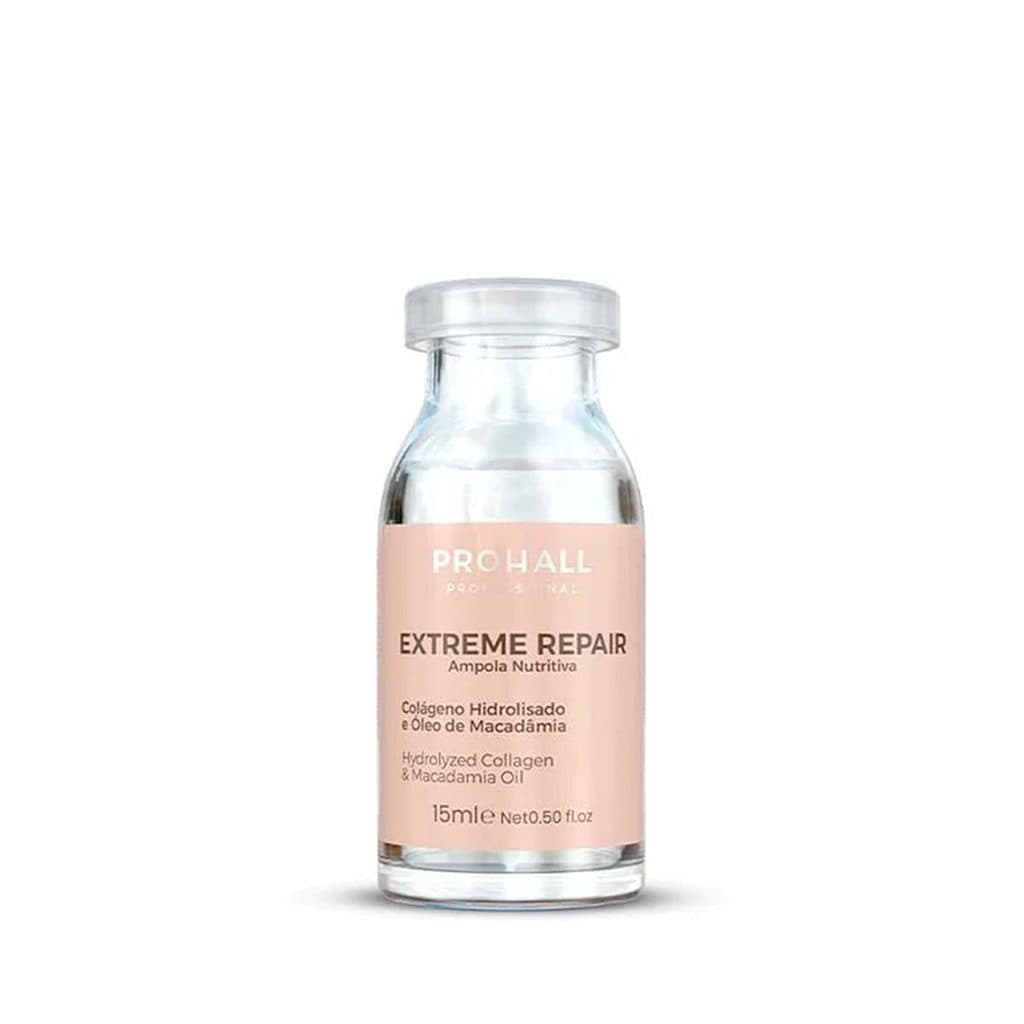 Ampola Nutritiva Extreme Repair Óleo de Macadâmia e Cabelos Danificados 15ml Prohall