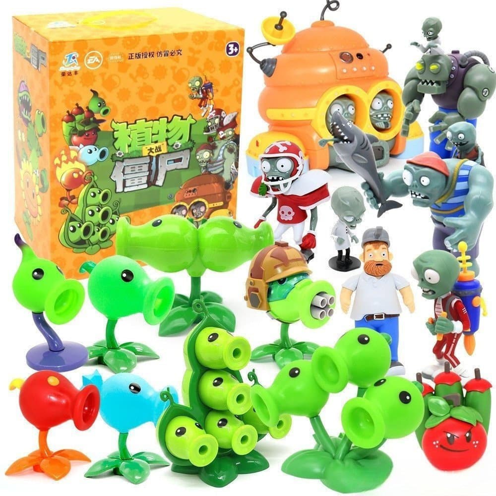 Original Boxed Jogo de Batalha Plants vs. Zombies PVZ Zombie Dolls em Massa Figuras de plantas Pode disparar lançamento
