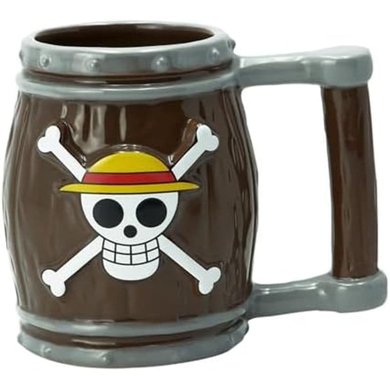ABYSTYLE Chapéu De Palha De Anime De Uma Peça Jolly Roger Barrel Cerâmica Café Chá Caneca 3D 12 Onças ware Manga Present