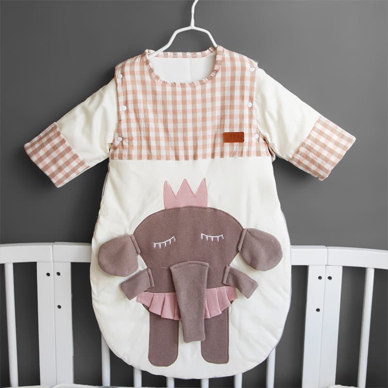 Saco de dormir do bebê outono inverno engrossado algodão puro anti-choque saco de dormir feminino anti-pontapé colcha fe