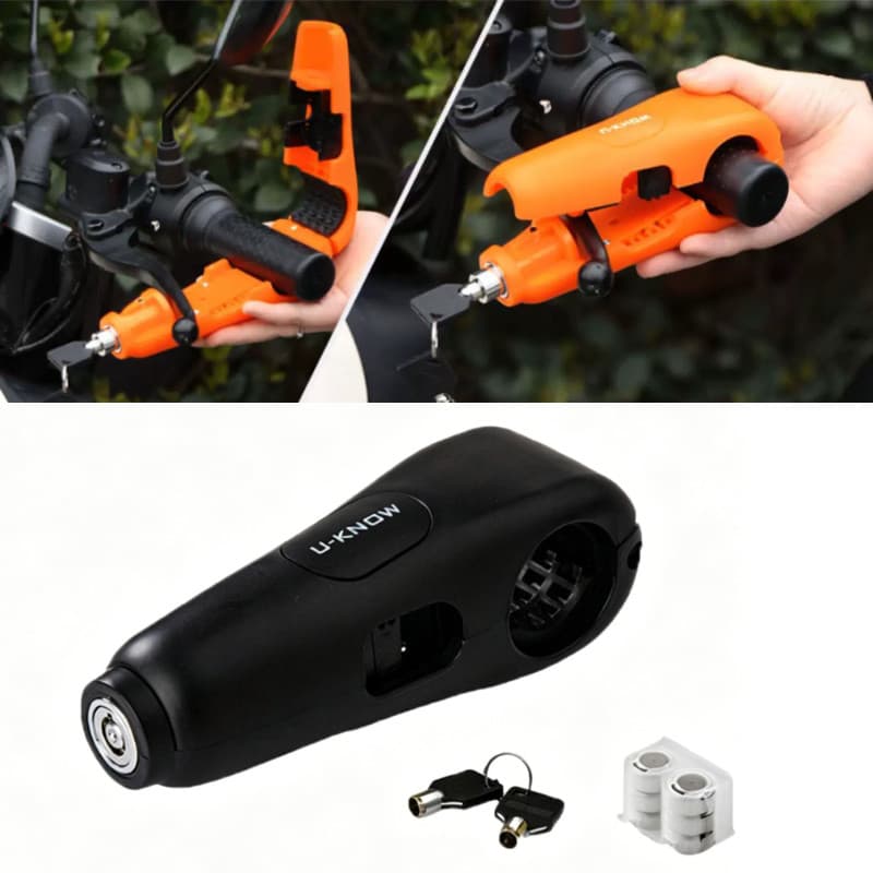 Trava Antifurto para Moto com Alarme 110dB | Cadeado de Guidão com Chave para Motocicleta e Scooter
