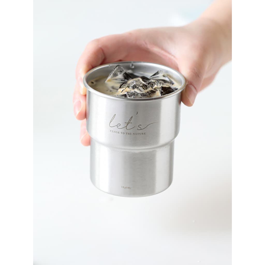Copo de café de aço inoxidável empilhável copo de água de Metal portátil prático copo de água de acampamento copo de vin