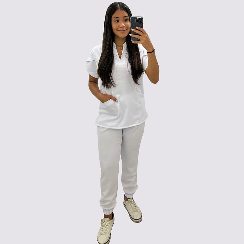 Pijama Scrub Veneza Hospitalar - Branco