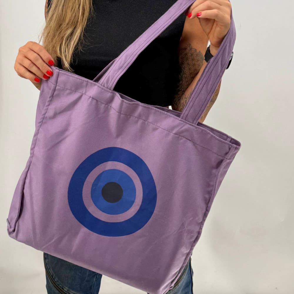 Bolsa Tote Suede GG "OLHO GREGO"  (Roxo) Grande Espaçosa com Fecho Magnético Elegante Feminina