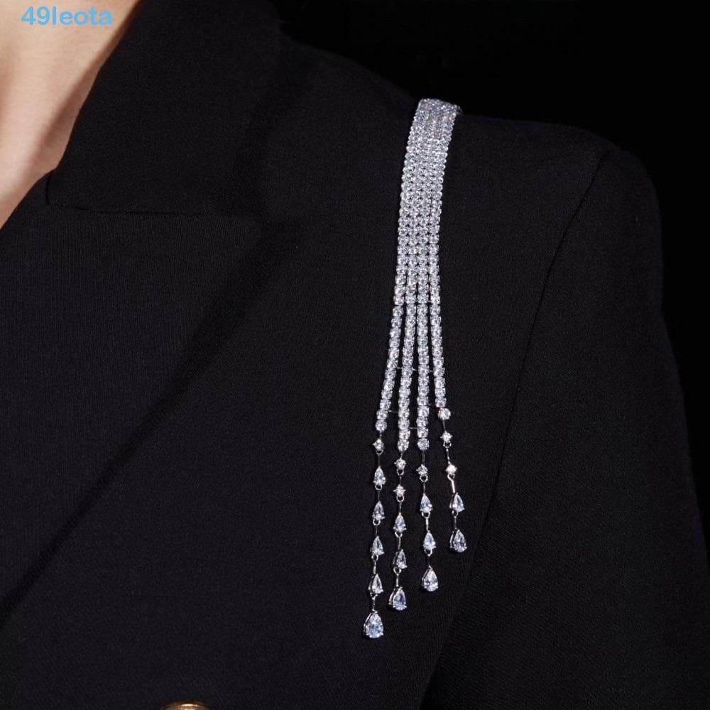 LEOTA Corrente De Ombro De Meteoros De Cristal , Broche Leve E Elegante De Borla Longa , Joias Requintadas Brilhantes Vi