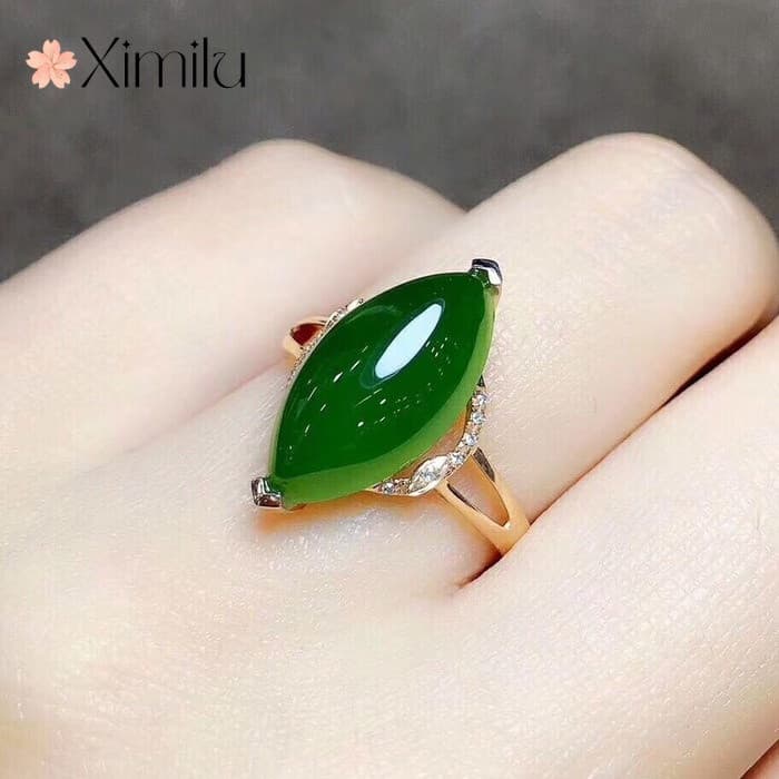 Xillu Natural Hetian Jade 925 Anel De Prata Para As Mulheres Jóias Acessórios De Moda Coreano Bonito Vintage Homens Pres