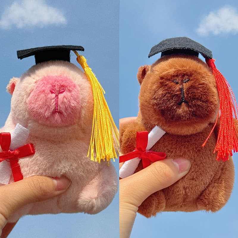 Capivara Pingente Chaveiro De Pelúcia Bonito Mochila Decoração Presente De Formatura Pendurado Ornamento Para Saco Carro