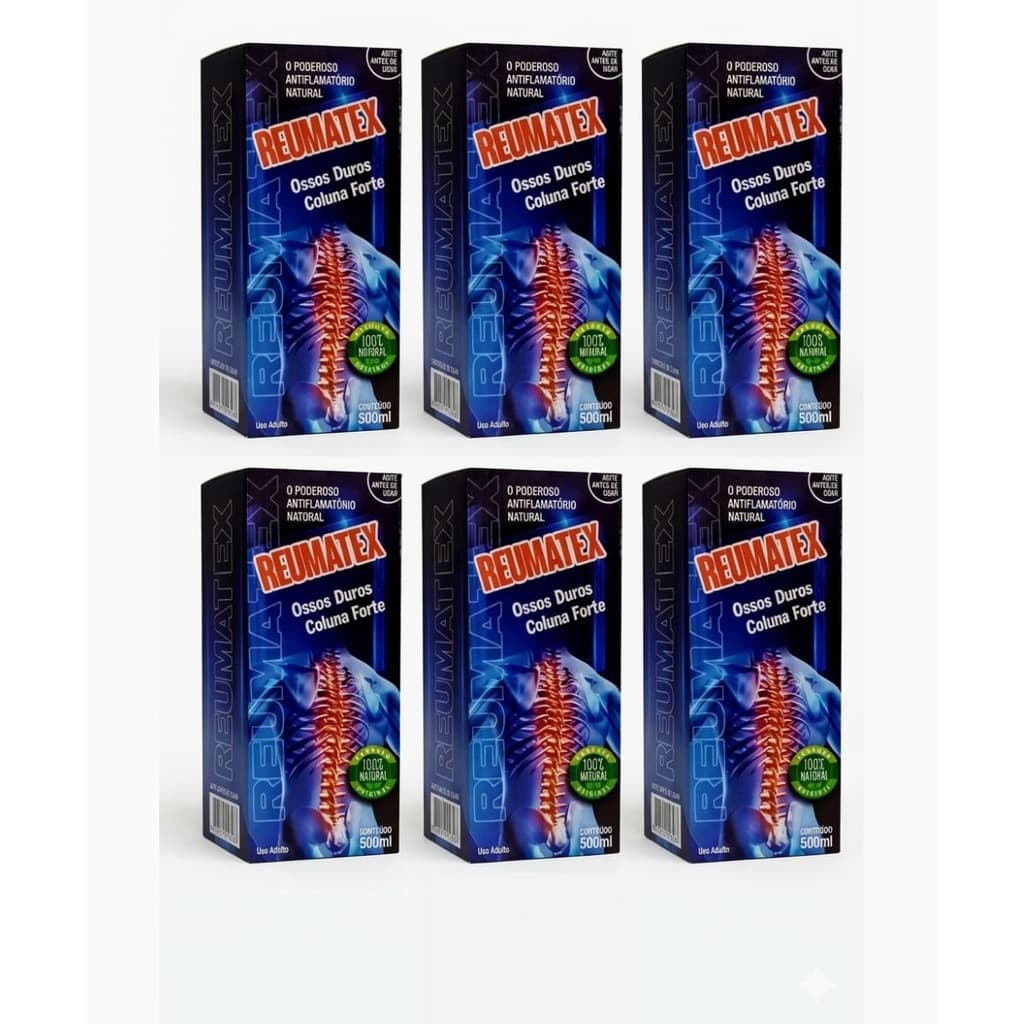 Kit 6 Reumatex 500ml Cada Frasco - Chá Composto Suplemento Nutricional Coluna Forte / Revenda Preço De Fabrica