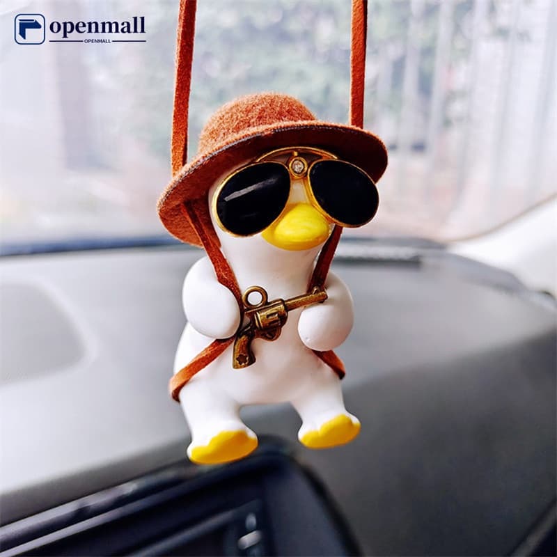 OM Bonito Anime Cowboy Tubo Pato Espelho Retrovisor Do Carro Pingente De Auto Interior Ornamento Decoração