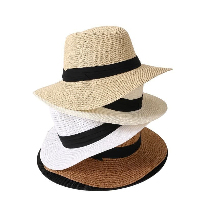 Chapéus Panamá de Tamanho Grande para Mulheres, Chapéu de Palha de Aba Larga para Praia, Chapéu de Sol de Verão para Hom