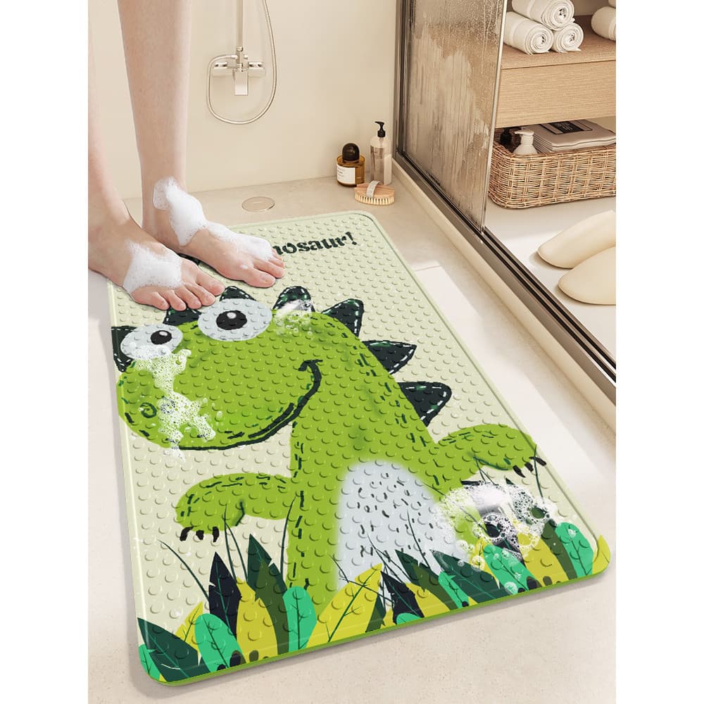 Tapete antiderrapante para banheiro, chuveiro infantil, resistente a choques, banheiro, à prova d'água, fofo, desenho an