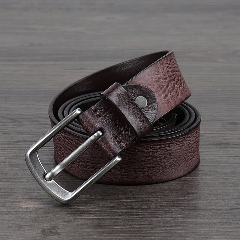Cinto masculino na moda primeira camada de couro pino fivela cinto simples Casual cinto de couro Retro feminino cinto ma