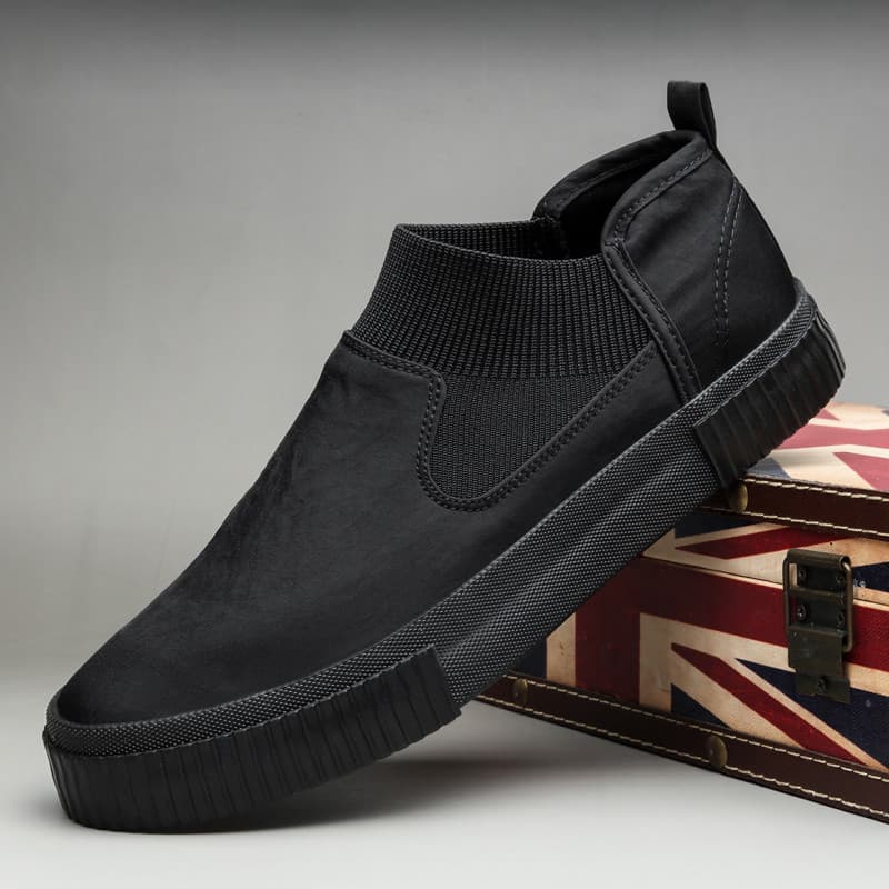 2026 novo estilo primavera Mid-Top na moda sapatos casuais tênis respiráveis masculinos deslizamento-On preguiçoso sapat