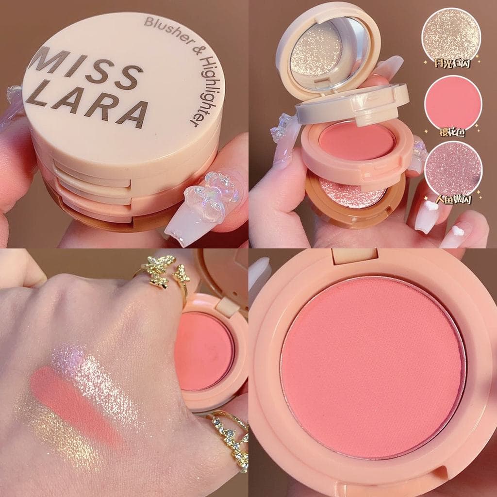 Vaca sombra iluminador Blush contorno paleta Moonstone Glitter rosto Strobe fosco nariz sombra sobrancelha em pó três-em