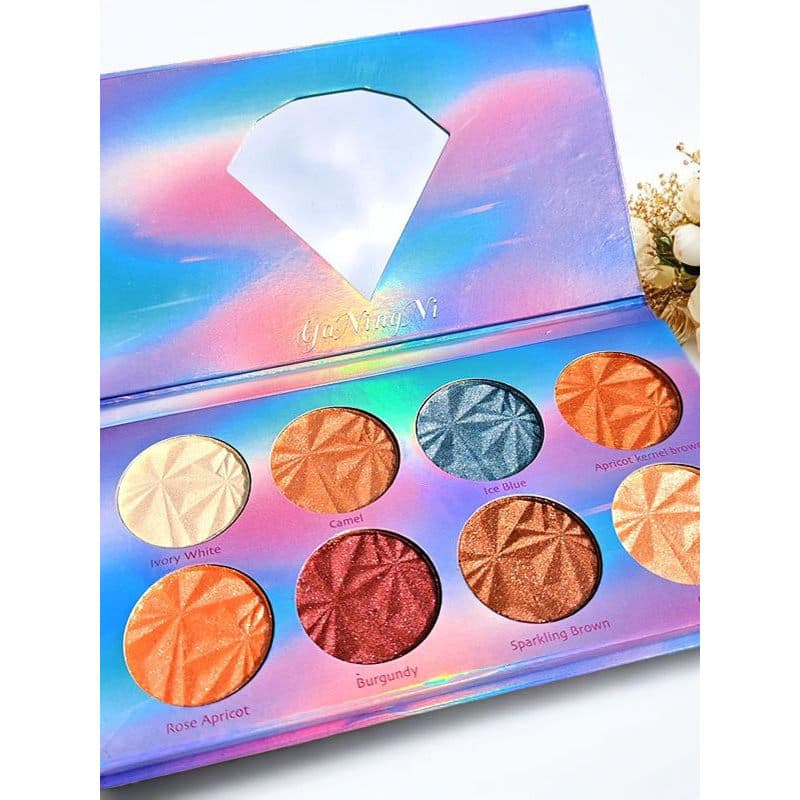 Ins paleta de maquiagem novato acessível influenciador menina 8 cores alto valor piscando contorno de alto brilho sombra