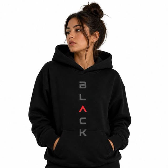 Moletom Canguru Preto Unissex Estampado Black Inverno Blusa de Frio Confort Premium Estiloso e Casual