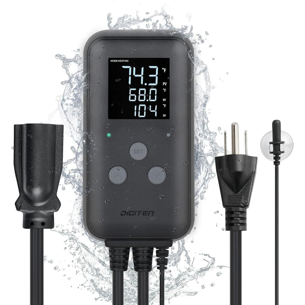 DIGITEN Termostato para Tapete Térmico, Controlador de Temperatura à Prova d'Água DTC315, Termostato de Tomada para Estu