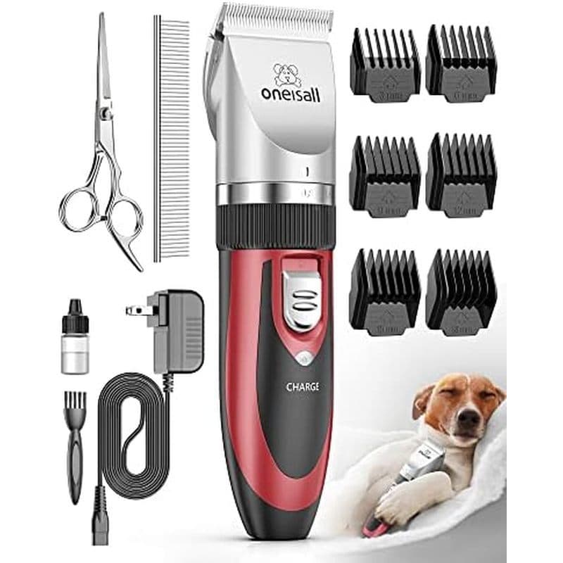 oneisall Dog Clipper Baixo Ruído , Kit De Higiene Para Cães Com Recarregável , Barbeador Animais De Estimação Conjunto D