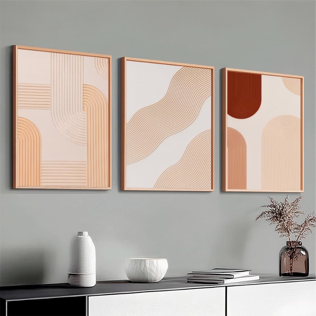 Kit 3 Quadros Decorativos 50x70 Com Moldura Moderno Para Sala Quarto