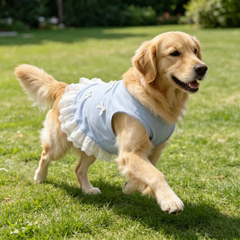 Roupas Respiráveis Para Cães Grandes Com Laço Fofo Camiseta Animais De Estimação Verão Colete Macio Sem Mangas E Médios