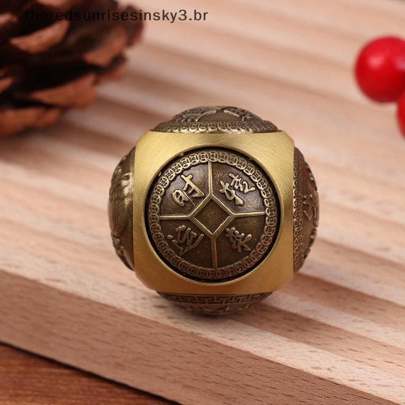 TSBR Seis Faces Quatro Bênção Lu Dinheiro Fidget Spinner Latão Alívio Do Estresse Cubo Dpressão Bola Brinquedos Artesana