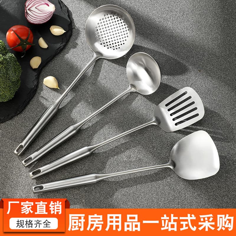 Espátula de aço inoxidável Anti-escaldante, colher de sopa, coador, espátula para fritar, conjunto de utensílios de cozi