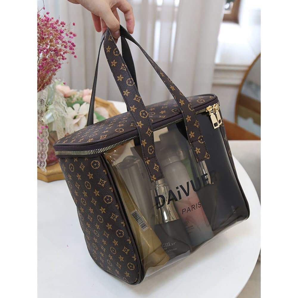 2024 novo estilo sacola de cosméticos bolsa de viagem portátil bolsa de ombro feminina grande capacidade transparente bo