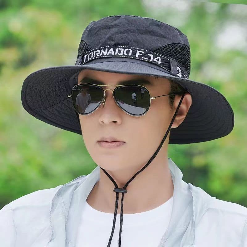 Homens proteção solar camuflagem chapéu de sol dobrável chapéu de pesca proteção ultravioleta ao ar livre montanhismo vi