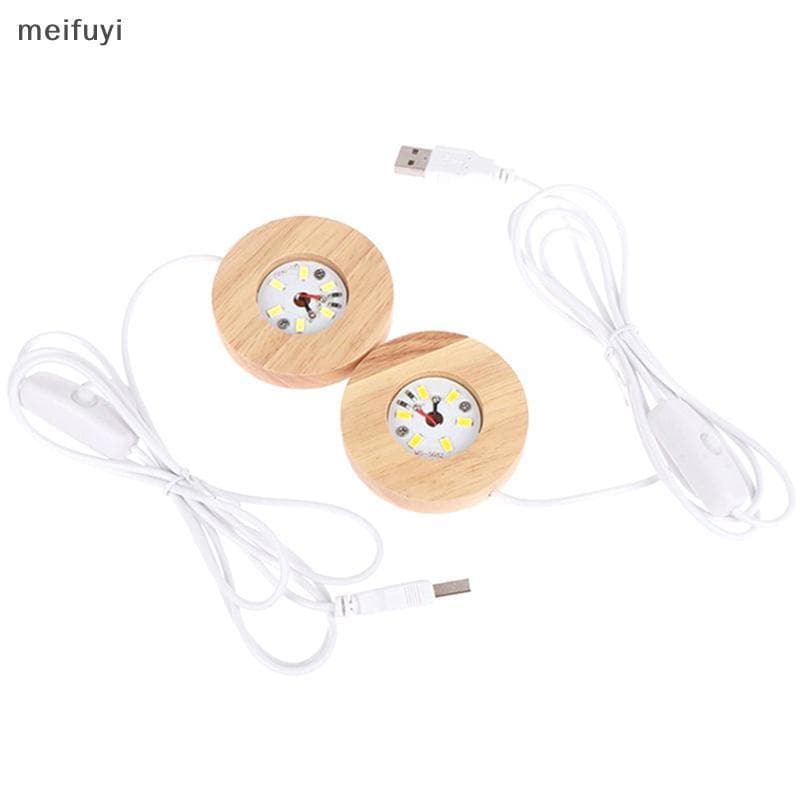 [MF] Base De Exibição De Luz LED De Madeira Lâmpada Noturna Display Bola De Cristal Luminosa [BR]