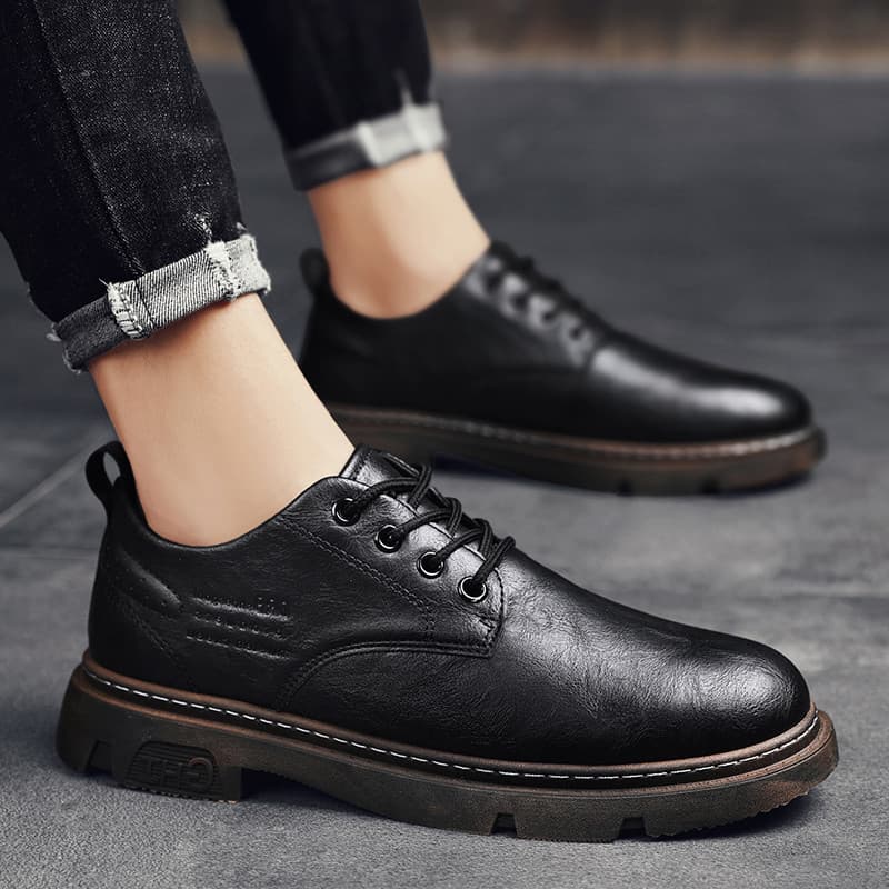 Terno sapatos de couro masculino verão britânico All-Match negócios Formal Wear sapatos casuais masculino preto trabalho