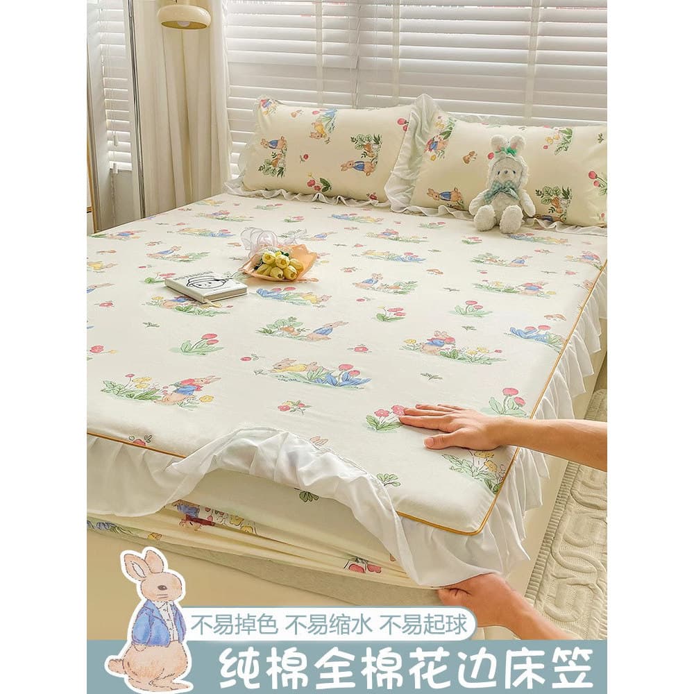 Lençol de algodão puro de inverno, peça única, algodão, 100, capa de cama, colchão com tudo incluído, capa protetora, ca
