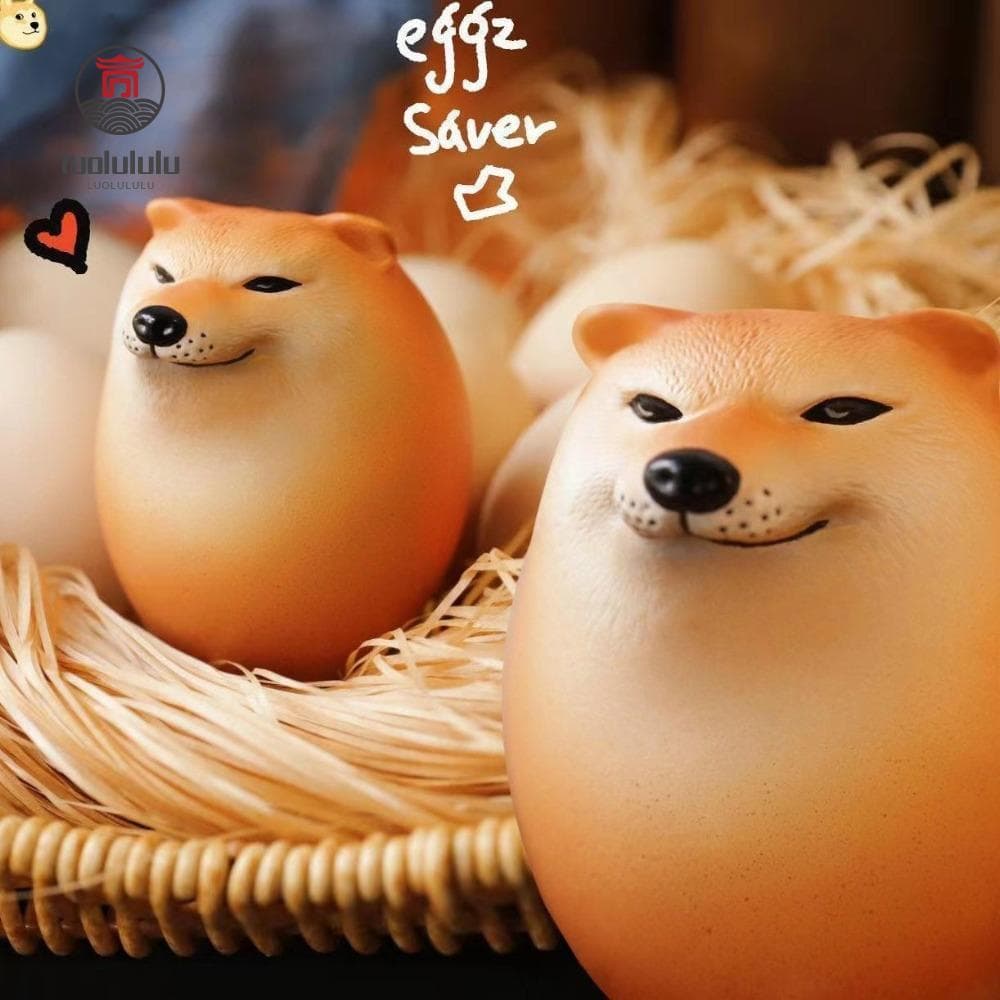 LUOLULULU Squishy Fidget Toy , Forma Realista Shibako Dog Egg Shiba Inu Stress Relief