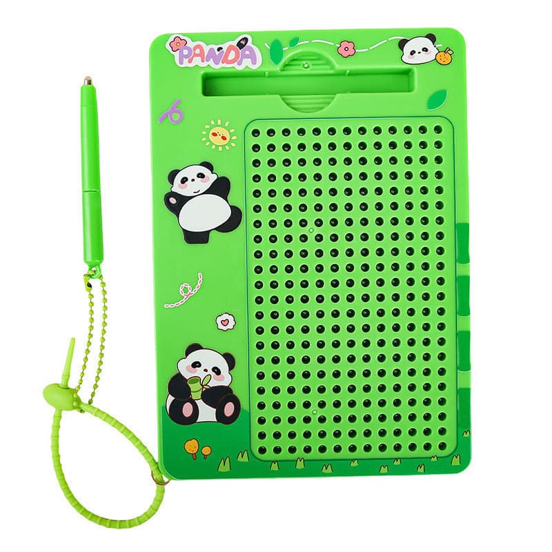 Palha de palha panda bola de aço prancheta magnética chaveiro bonito dos desenhos animados panda escrita brinquedo estud