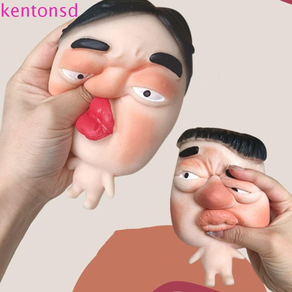 Brinquedo De Aperto Facial Feio KENTONSD , Espremer Personagem De Expressão Elástica De Colega , Feito À Mão