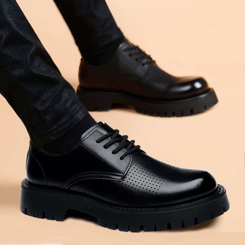 Antiderrapante sapatos de dedo grande masculino couro genuíno primavera respirável fino negócios sandálias casuais juven