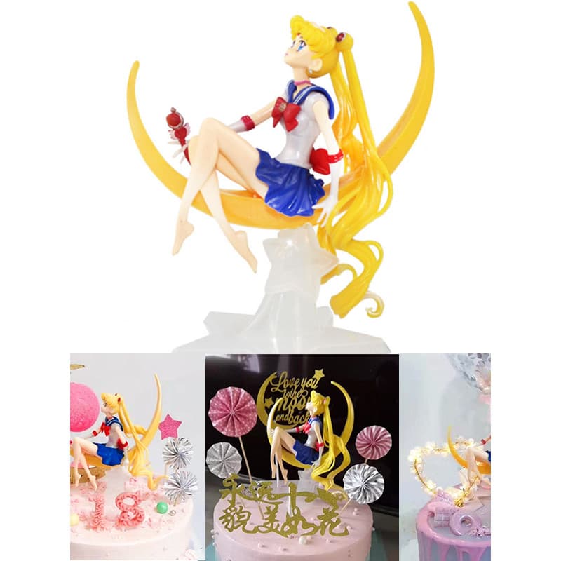 Enfeites de decoração de bolo linda menina lua deusa enfeites de aniversário menina princesa sonho festa sobremesa cenár