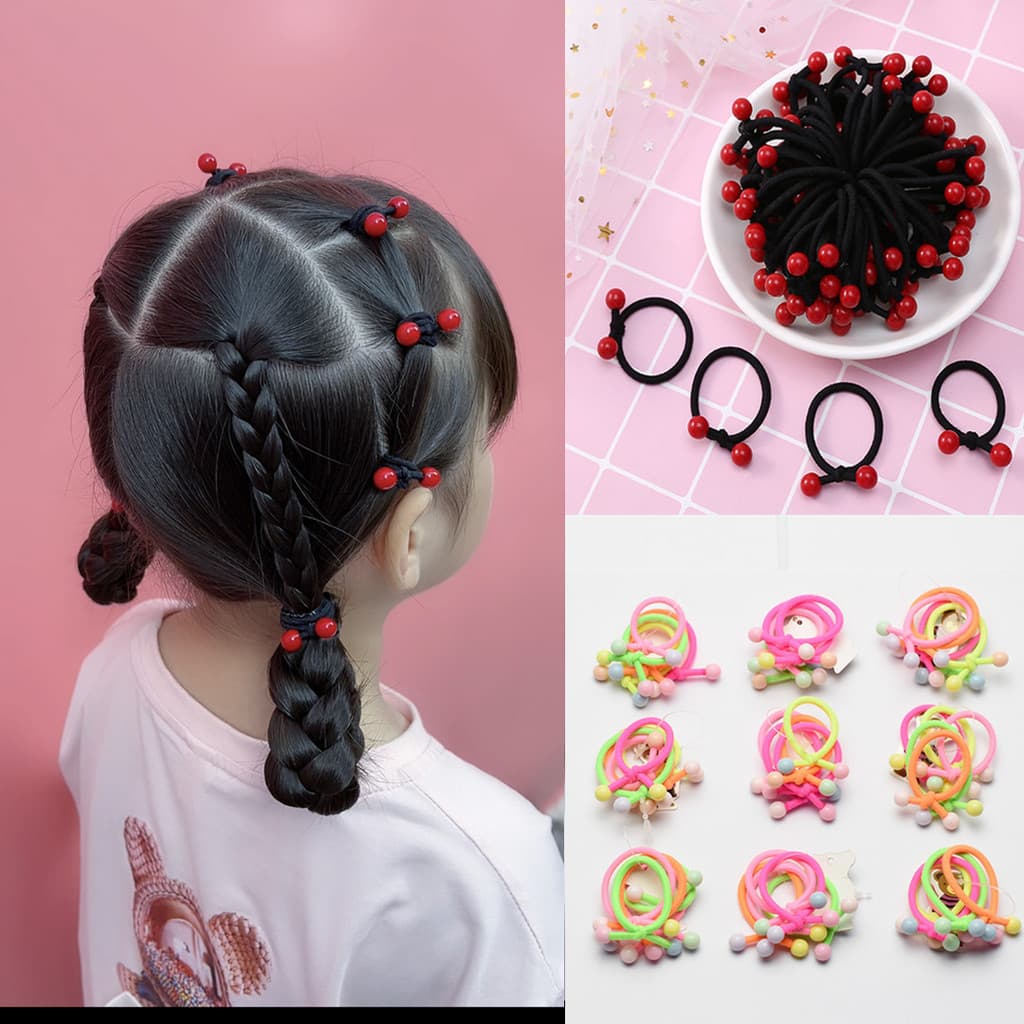 Xiaoxigua crianças não machucam o cabelo pequeno círculo feijão vermelho elástico alto bonito anel de cabelo cabeça Do b