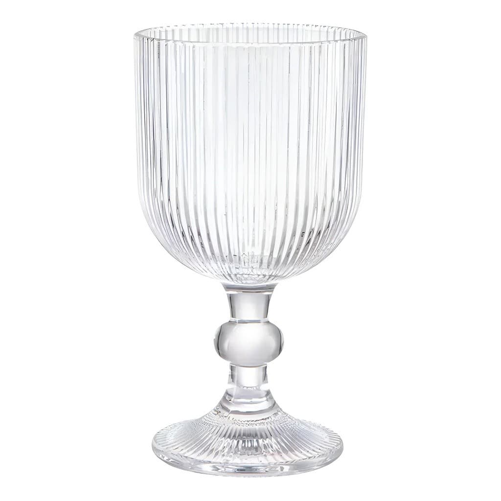 Jogo de Taças Vidro 380ml 6 Peças Água Suco Drinks Canelada Transparente Elegante