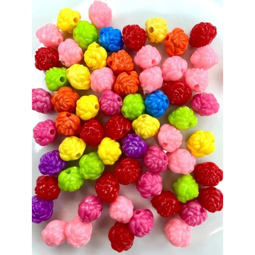 150 Pcs Miçangas Infantis De Colorido Flor Rosa 9mm C2-6-11