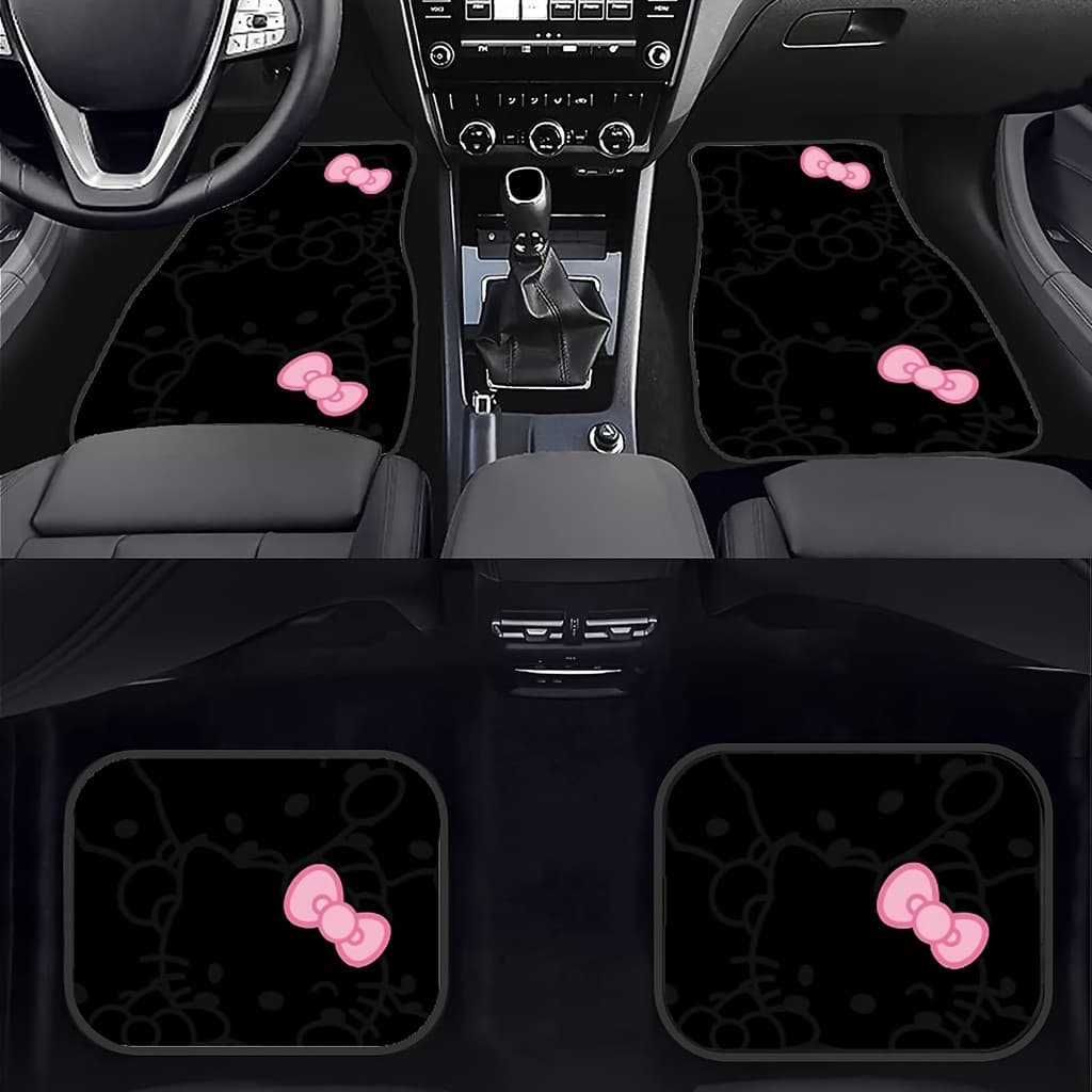 Pés de carro impressos Hello Kitty Sanrio, tapete de carro de Material durável antiderrapante, adequado para carros, Su,