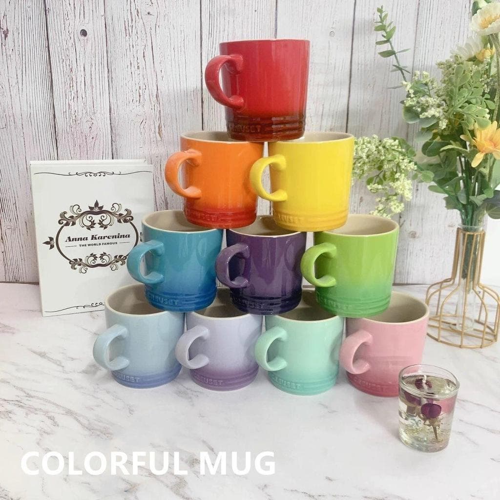 Caneca De Grés Esmaltado Cores Do Arco Iris Estilo Europeu Para Cafe Cha E Bebidas Uso Domestico