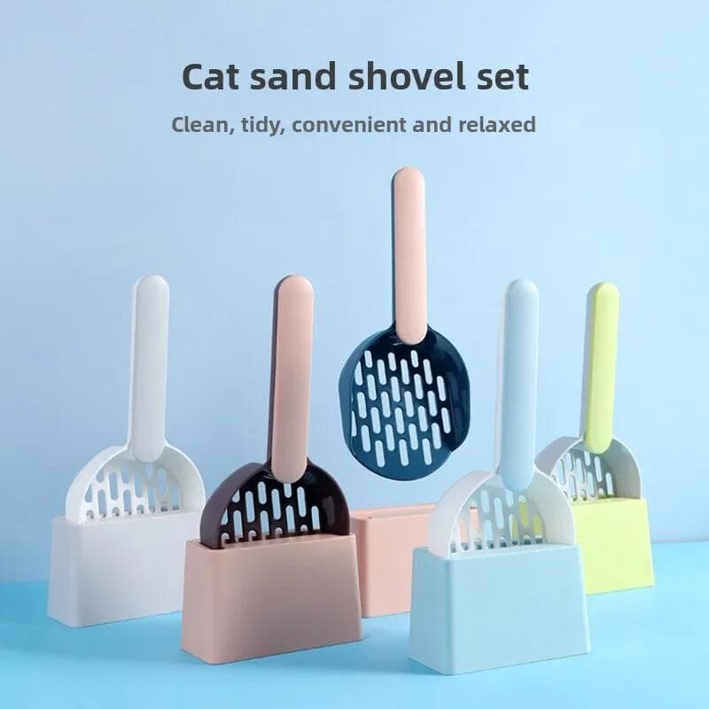 Conjunto de Pá para Areia de Gato com Furos Finos, Pá Especializada para Filtro de Areia de Gato com Base Correspondente
