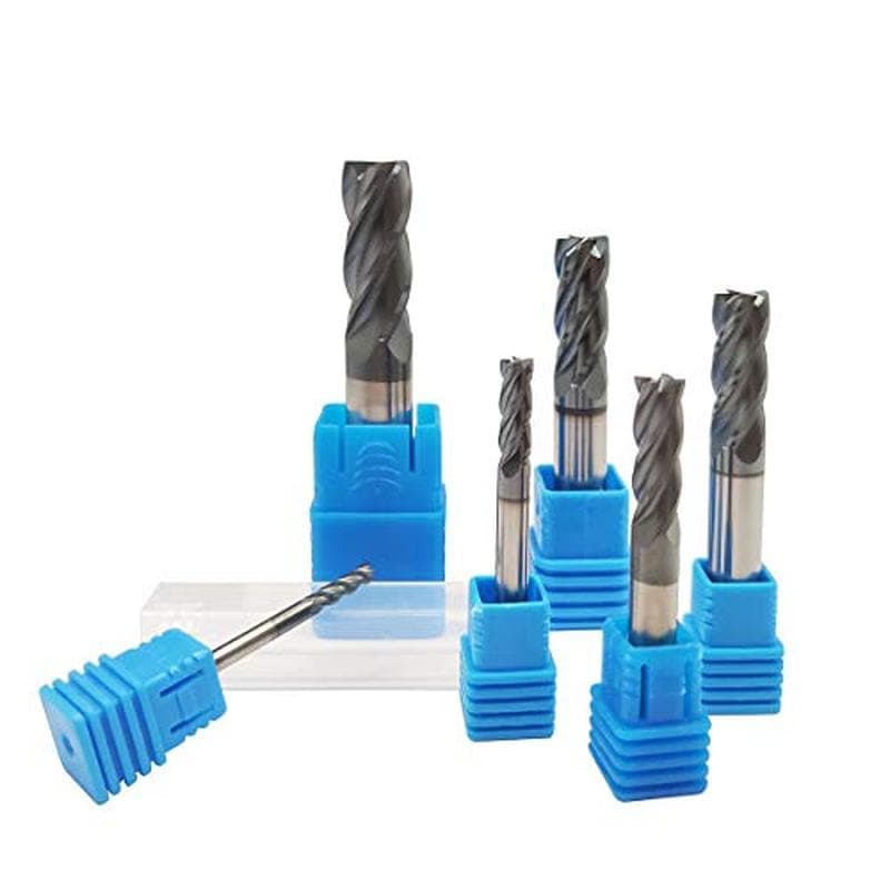 6pcs 1/2 Polegada 3/8 5/16 1/4 Fresa De Topo Quadrado De Carboneto , HRC 45 Graus De Extremidade Única 4 Flauta AlTiN Br