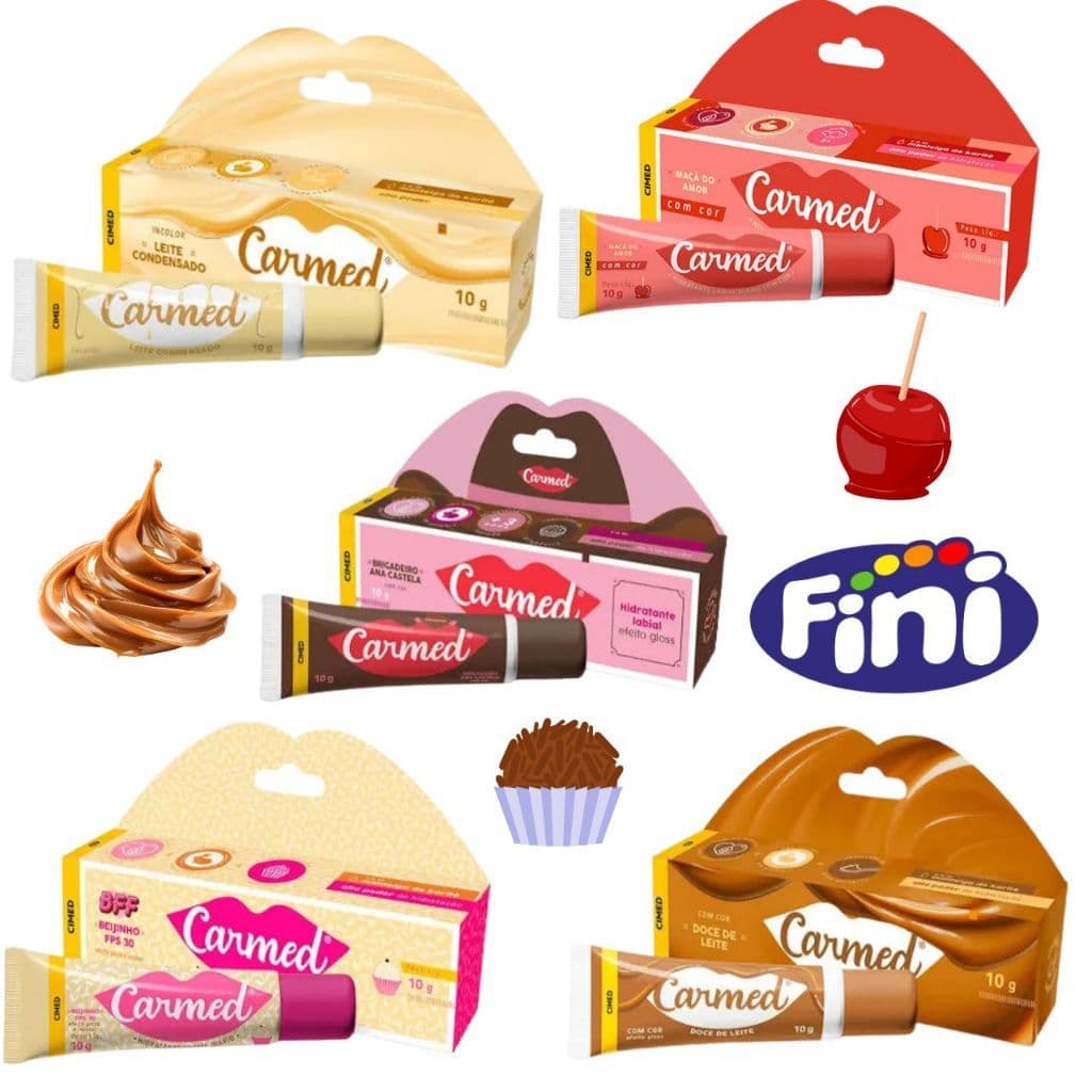 KIT 5 CARMED COLEÇÃO DOCE BRASILEIROS - Brigadeiro, Maça do amor, Doce de leite, Beijinho, Leite condençado