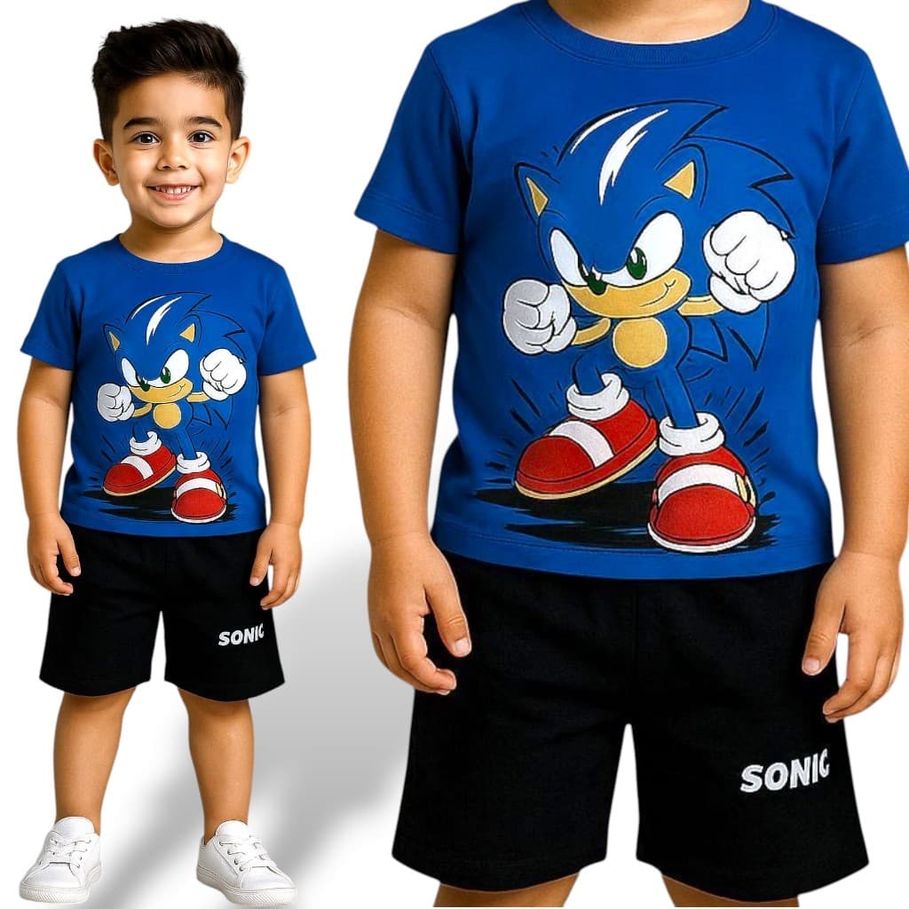 Camiseta Sonic Infantil Menino Blusa